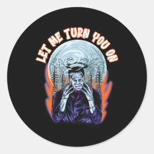 Frankenstein Halloween S Horror Vintage Funny Horr Classic Round Sticker