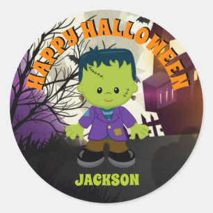 Frankenstein Halloween Stickers Kids Personalised
