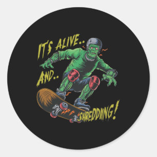 Frankenstein Halloween Vintage It's Alive And Shre Classic Round Sticker