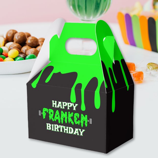 Frankenstein Happy Birthday Halloween Green Slime Favour Box (Frankenstein Happy Birthday Halloween Green Slime Favor Box)
