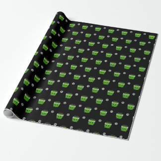 FRANKENSTEIN HEAD PATTERN WRAPPING PAPER