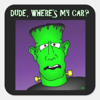 Frankenstein Keychains & Flair Square Sticker