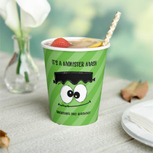Frankenstein Kids Birthday Party Halloween Paper Cups