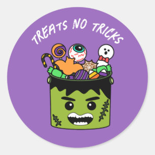 Frankenstein Kids Candy Halloween Party Classic Round Sticker