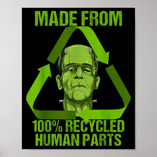 Frankenstein Made From 100% Recycled Human Parts H Poster (Front)
