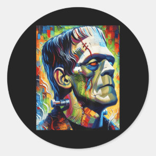 Frankenstein Monster And Bride Halloween Matching Classic Round Sticker