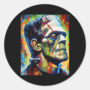 Frankenstein Monster And Bride Halloween Matching Classic Round Sticker