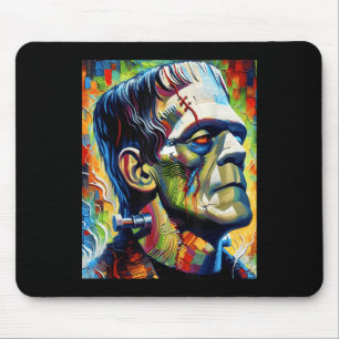 Frankenstein Monster And Bride Halloween Matching Mouse Pad