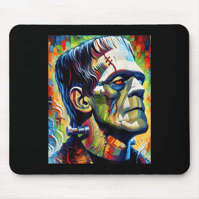 Frankenstein Monster And Bride Halloween Matching  Mouse Pad (Front)