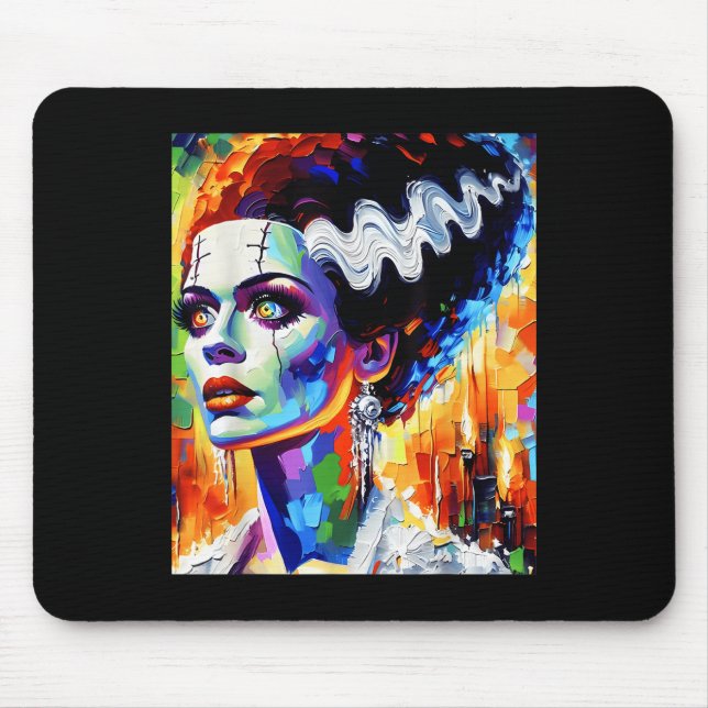 Frankenstein Monster And Bride Halloween Matching  Mouse Pad (Front)