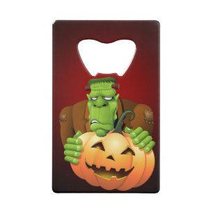 Frankenstein Monster Cartoon with Pumpkin