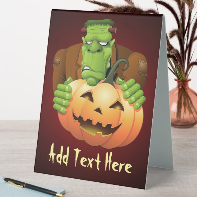 Frankenstein Monster Cartoon with Pumpkin (In SItu (Table))