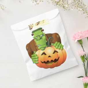 Frankenstein Monster Cartoon with Pumpkin Favour Bag