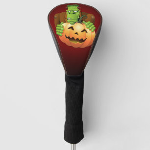 Frankenstein Monster Cartoon with Pumpkin Golf Head Cover
