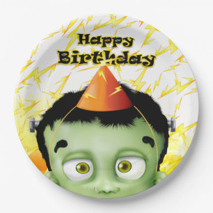 Frankenstein Monster Halloween Birthday Party Paper Plate