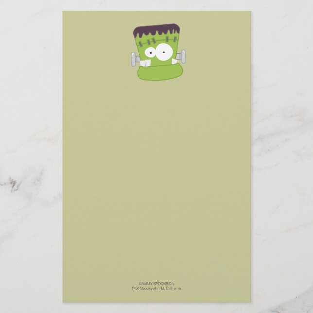 Frankenstein Monster | Halloween Note Paper (Front)