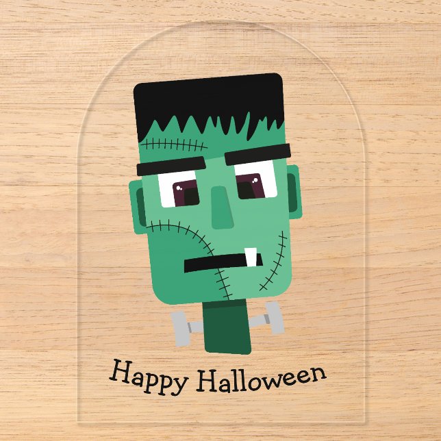 Frankenstein Monster Illustration Acrylic Invitations (Front)