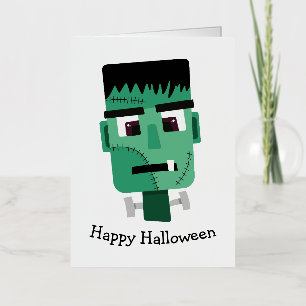 Frankenstein Monster Illustration Foil Greeting Card