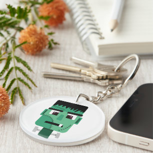 Frankenstein Monster Illustration Key Ring