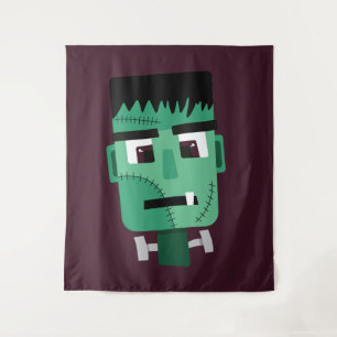 Frankenstein Monster Illustration Tapestry