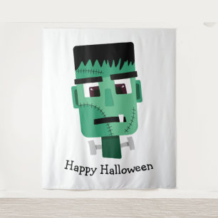Frankenstein Monster Illustration Tapestry