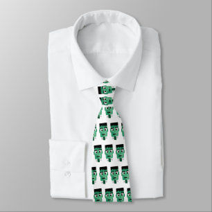 Frankenstein Monster Illustration Tie