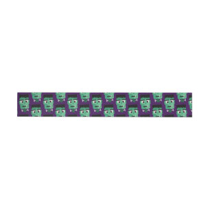 Frankenstein Monster Illustration Wraparound Address Label