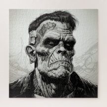 Frankenstein Monster Line Drawing Puzzle