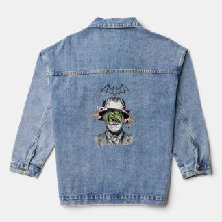 Frankenstein Monster Meets Wicked Witch | Vintage Denim Jacket