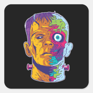 Frankenstein Monster Square Sticker