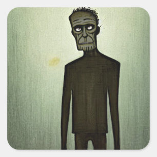 Frankenstein monster square sticker
