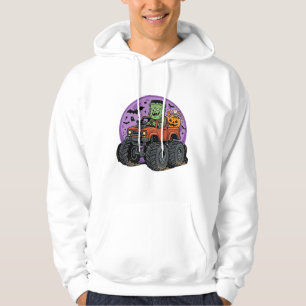 Frankenstein Monster Truck Halloween Graphic Desig Hoodie