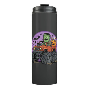 Frankenstein Monster Truck Halloween Graphic Desig Thermal Tumbler
