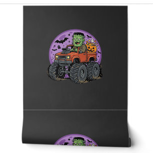 Frankenstein Monster Truck Halloween Graphic Desig Wallpaper
