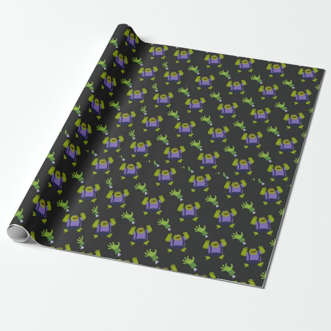 Frankenstein Monster  Wrapping Paper (Unrolled)