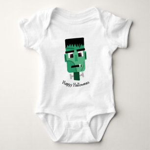 Frankenstein Monster's Head Baby Bodysuit