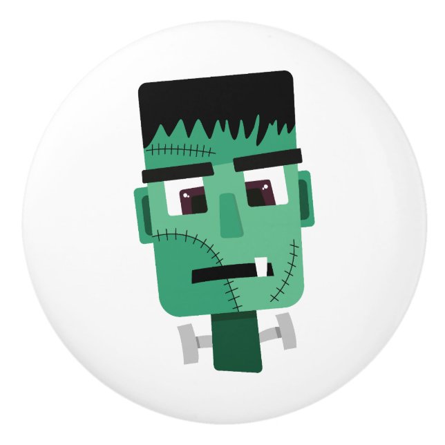 Frankenstein Monster's Head Ceramic Knob (Front)