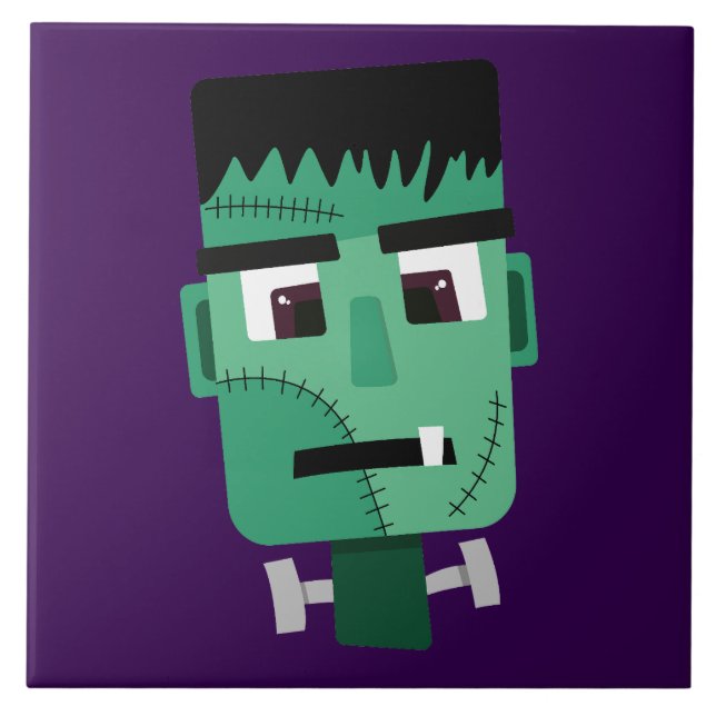 Frankenstein Monster's Head Ceramic Tile (Front)