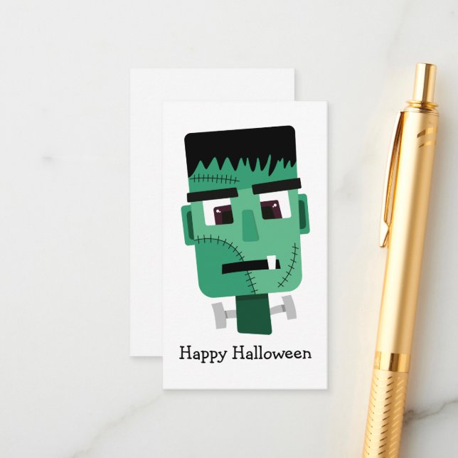 Frankenstein Monster's Head Enclosure Card (Front/Back In Situ)