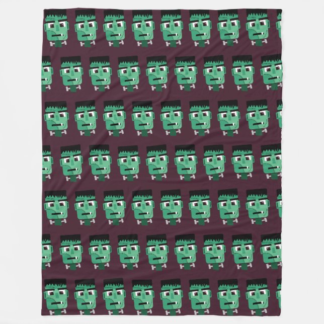 Frankenstein Monster's Head Fleece Blanket (Front)