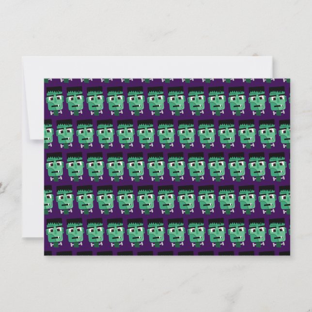 Frankenstein Monster's Head Holiday Card (Front)