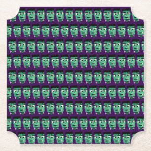 Frankenstein Monster's Head Paper Coaster
