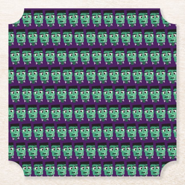 Frankenstein Monster's Head Paper Coaster (Front)