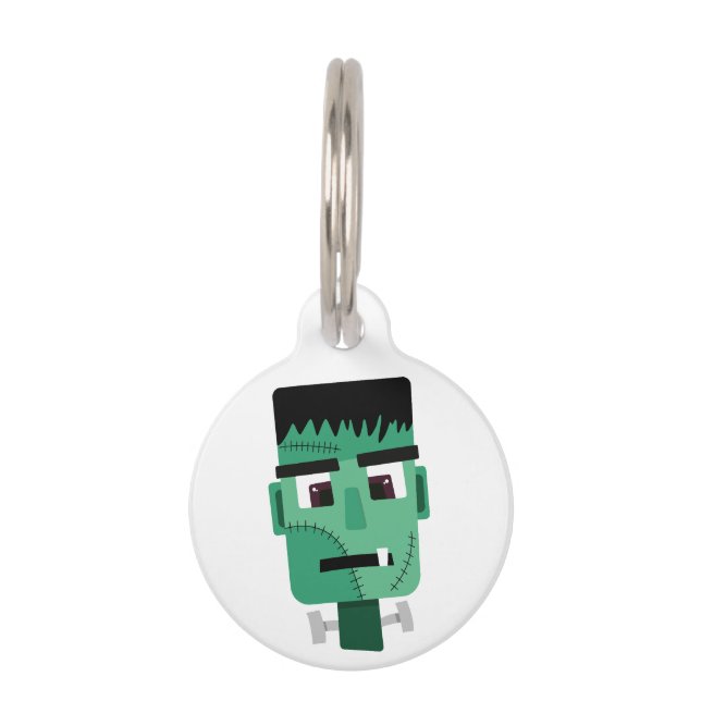 Frankenstein Monster's Head Pet Tag (Front)