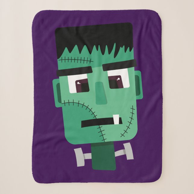 Frankenstein Monster's Head Sherpa Blanket (Front)