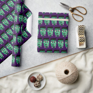 Frankenstein Monster's Head Wrapping Paper