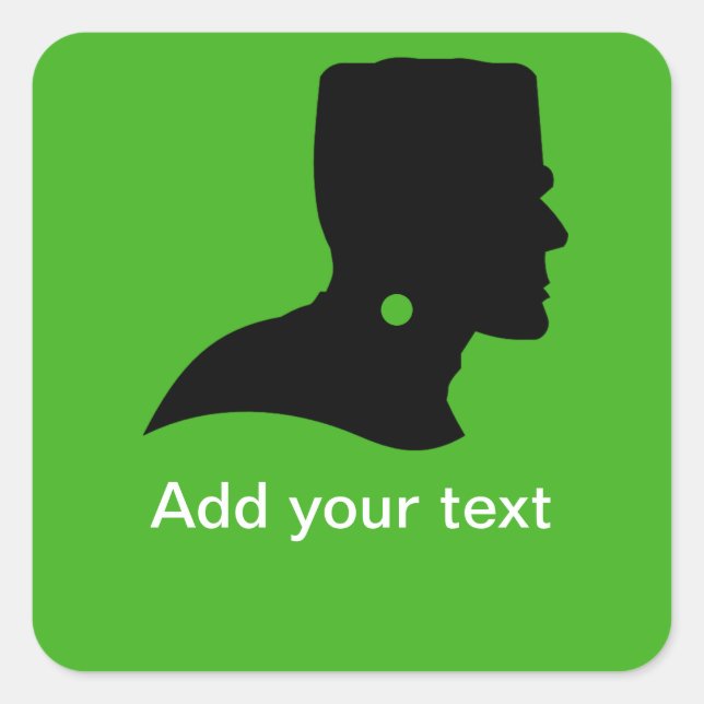 Frankenstein Monster's Silhouette Square Sticker (Front)