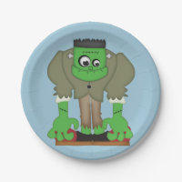 Frankenstein Moster Paper Plates