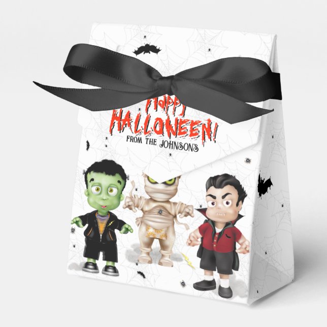 Frankenstein Mummy Dracula Halloween Monster Party Favour Box (Front Side)