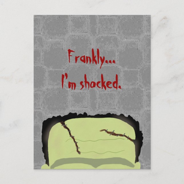 Frankenstein Pun Halloween Postcard (Front)